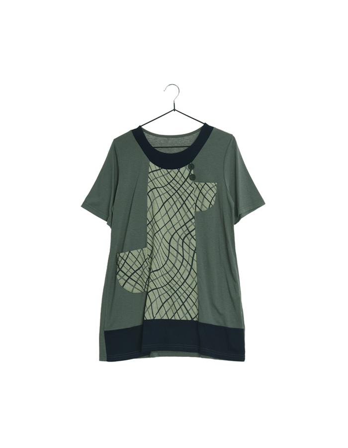 JPN 패턴 반팔 티셔츠/WOMAN M